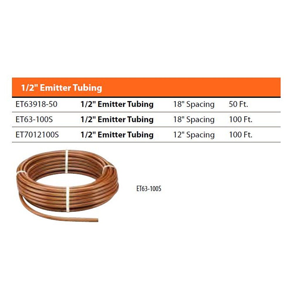 1/2" Drip Emitter Tubing Rain Bird