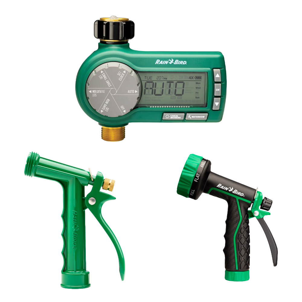 hose end timer and garden hose nozzles