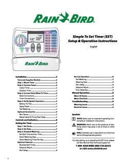 Rain Bird Support: SST Series 