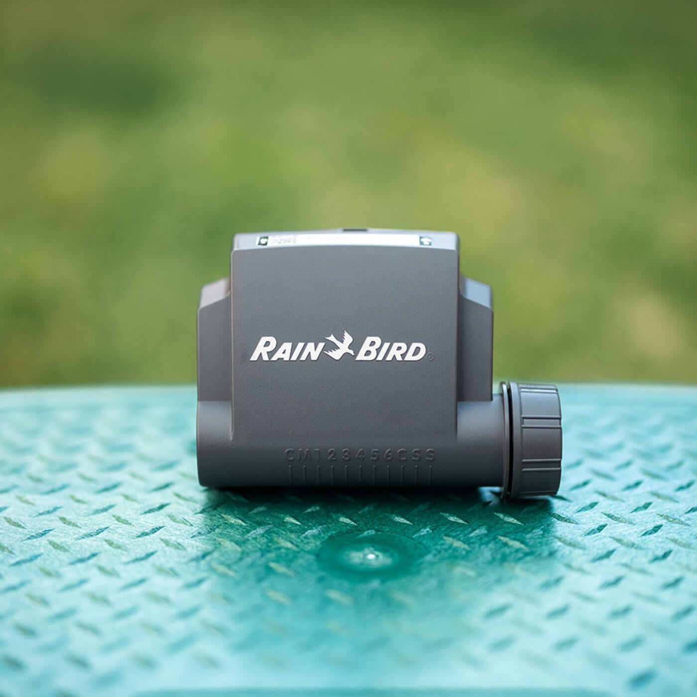 Rain Bird ESP-BAT-BT battery operated controller on valve box